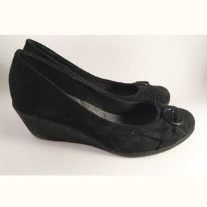 Black Suede Wedges